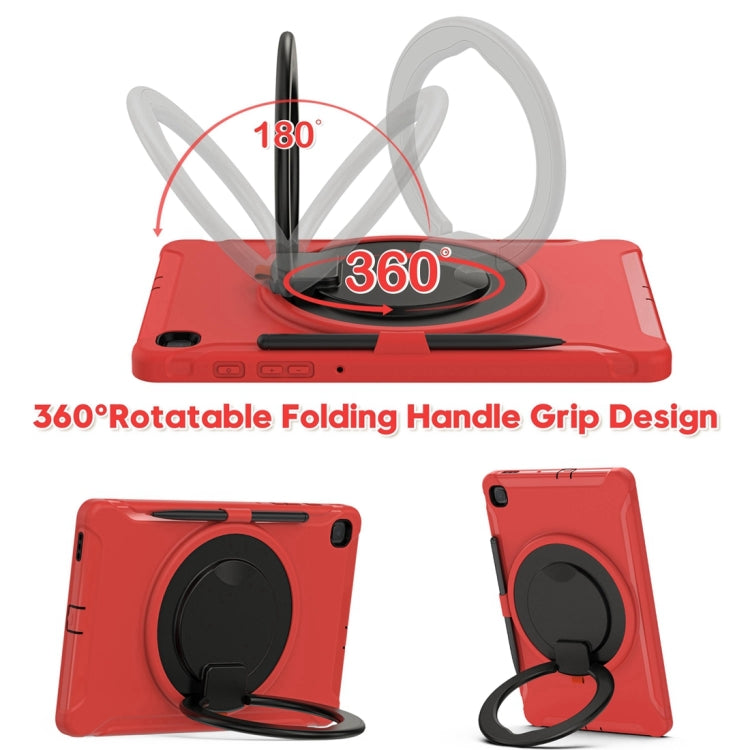 Shockproof TPU + PC Protective Case with 360 Degree Rotation Foldable Handle Grip Holder & Pen Slot For Samsung Galaxy Tab S6 Lite 10.4 inch P610(Red) - Tab S6 Lite P610 / P615 by buy2fix | Online Shopping UK | buy2fix