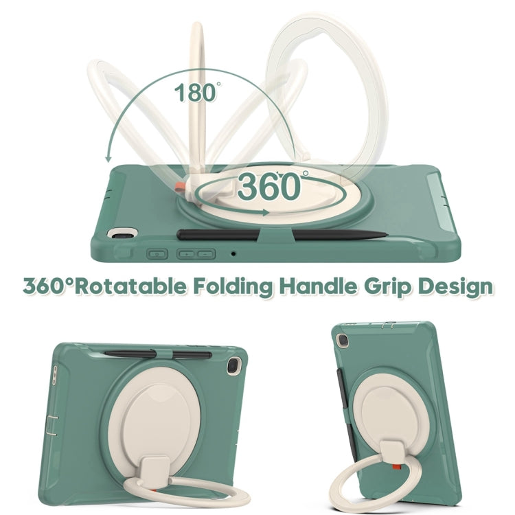 Shockproof TPU + PC Protective Case with 360 Degree Rotation Foldable Handle Grip Holder & Pen Slot For Samsung Galaxy Tab S6 Lite 10.4 inch P610(Emmerald Green) - Tab S6 Lite P610 / P615 by buy2fix | Online Shopping UK | buy2fix