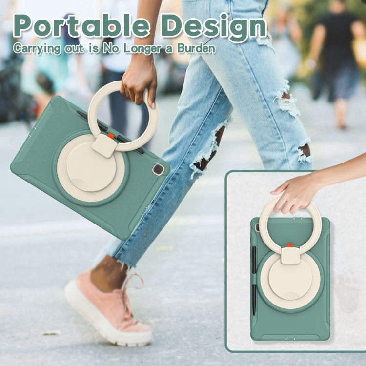 Shockproof TPU + PC Protective Case with 360 Degree Rotation Foldable Handle Grip Holder & Pen Slot For Samsung Galaxy Tab S6 Lite 10.4 inch P610(Emmerald Green) - Tab S6 Lite P610 / P615 by buy2fix | Online Shopping UK | buy2fix
