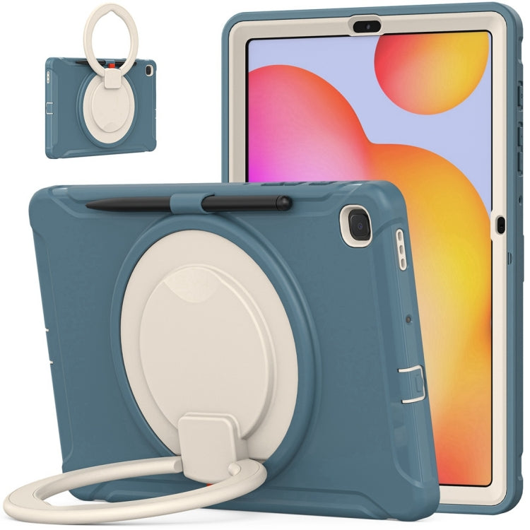 Shockproof TPU + PC Protective Case with 360 Degree Rotation Foldable Handle Grip Holder & Pen Slot For Samsung Galaxy Tab S6 Lite 10.4 inch P610(Cornflower Blue) - Tab S6 Lite P610 / P615 by buy2fix | Online Shopping UK | buy2fix