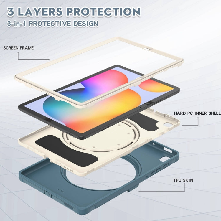 Shockproof TPU + PC Protective Case with 360 Degree Rotation Foldable Handle Grip Holder & Pen Slot For Samsung Galaxy Tab S6 Lite 10.4 inch P610(Cornflower Blue) - Tab S6 Lite P610 / P615 by buy2fix | Online Shopping UK | buy2fix