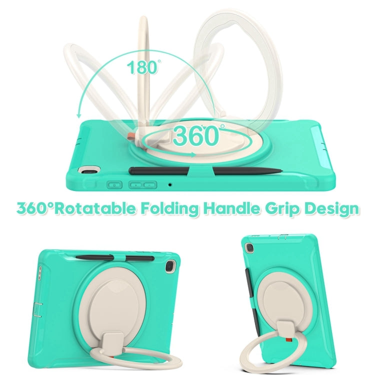 Shockproof TPU + PC Protective Case with 360 Degree Rotation Foldable Handle Grip Holder & Pen Slot For Samsung Galaxy Tab S6 Lite 10.4 inch P610(Mint Green) - Tab S6 Lite P610 / P615 by buy2fix | Online Shopping UK | buy2fix