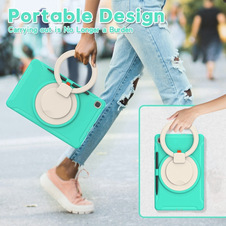 Shockproof TPU + PC Protective Case with 360 Degree Rotation Foldable Handle Grip Holder & Pen Slot For Samsung Galaxy Tab S6 Lite 10.4 inch P610(Mint Green) - Tab S6 Lite P610 / P615 by buy2fix | Online Shopping UK | buy2fix