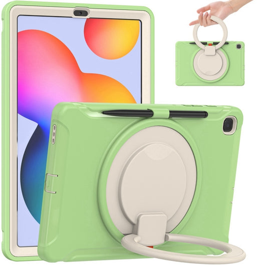Shockproof TPU + PC Protective Case with 360 Degree Rotation Foldable Handle Grip Holder & Pen Slot For Samsung Galaxy Tab S6 Lite 10.4 inch P610(Matcha Green) - Tab S6 Lite P610 / P615 by buy2fix | Online Shopping UK | buy2fix