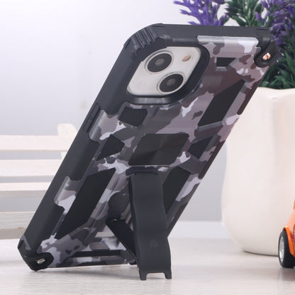 For iPhone 13 Camouflage Armor Kickstand TPU + PC Magnetic Phone Case (Grey) by buy2fix