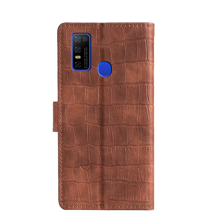 For Doogee N30 Skin Feel Crocodile Texture Magnetic Clasp Horizontal Flip PU Leather Case with Holder & Card Slots & Wallet(Brown) by buy2fix