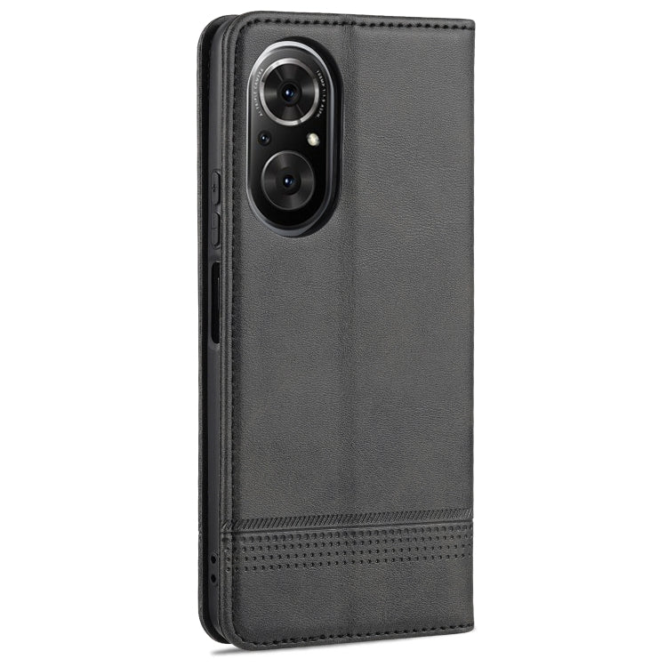 For Honor 50 SE AZNS Magnetic Calf Texture Horizontal Flip Leather Case with Card Slots & Holder & Wallet(Black) - Honor Cases by AZNS | Online Shopping UK | buy2fix