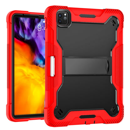 For iPad Pro 11 inch 2020 Silicone PC Shockproof Tablet Case with Holder (Red + Black) - iPad Pro 11 (2020) Cases by buy2fix | Online Shopping UK | buy2fix