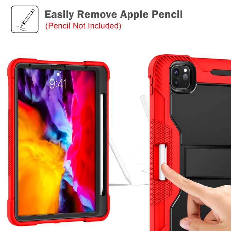 For iPad Pro 11 inch 2020 Silicone PC Shockproof Tablet Case with Holder (Red + Black) - iPad Pro 11 (2020) Cases by buy2fix | Online Shopping UK | buy2fix