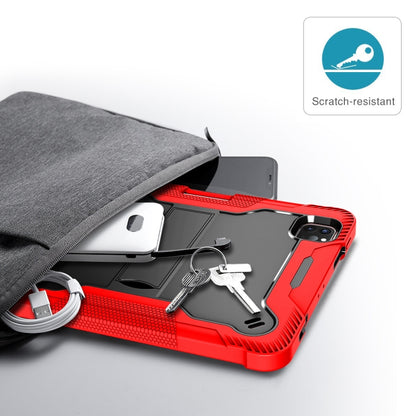 For iPad Pro 11 inch 2020 Silicone PC Shockproof Tablet Case with Holder (Red + Black) - iPad Pro 11 (2020) Cases by buy2fix | Online Shopping UK | buy2fix