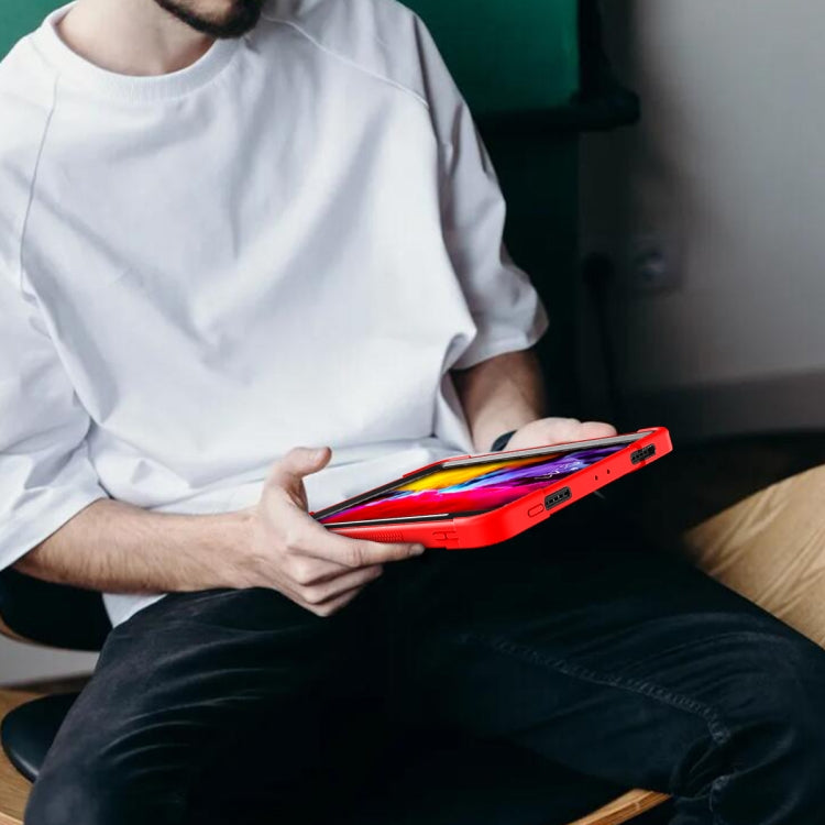 For iPad Pro 11 inch 2020 Silicone PC Shockproof Tablet Case with Holder (Red + Black) - iPad Pro 11 (2020) Cases by buy2fix | Online Shopping UK | buy2fix