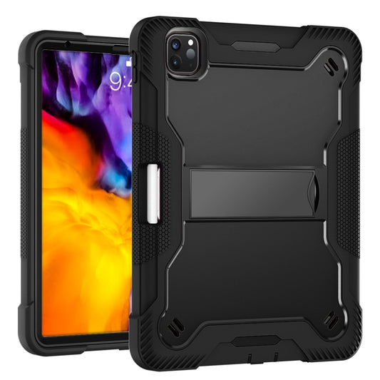 For iPad Pro 11 inch 2020 Silicone PC Shockproof Tablet Case with Holder (Black) - iPad Pro 11 (2020) Cases by buy2fix | Online Shopping UK | buy2fix