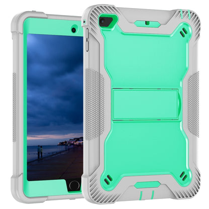 Silicone + PC Shockproof Protective Case with Holder For iPad mini (2019) / mini 4(Gray + Green) - iPad mini (2019) / mini 5 Cases by buy2fix | Online Shopping UK | buy2fix