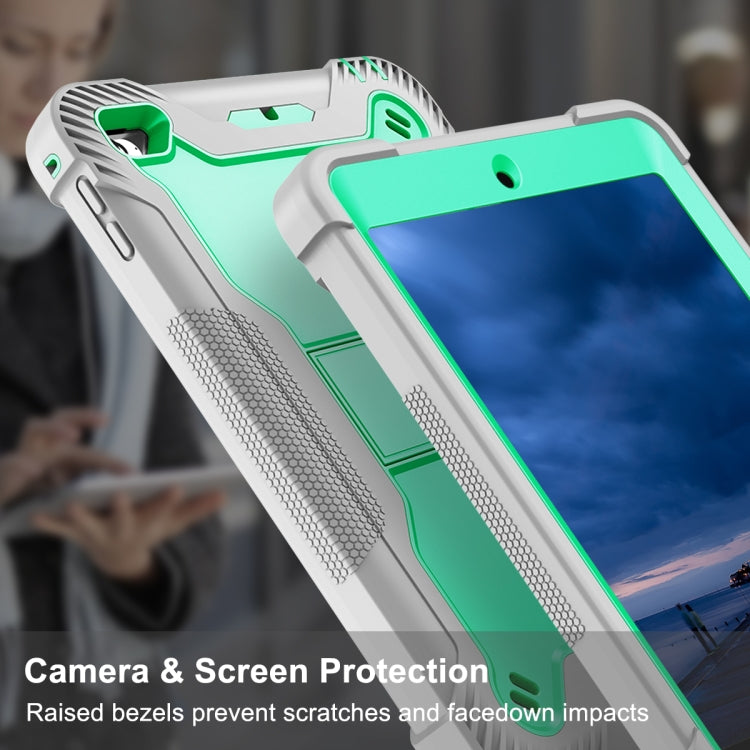 Silicone + PC Shockproof Protective Case with Holder For iPad mini (2019) / mini 4(Gray + Green) - iPad mini (2019) / mini 5 Cases by buy2fix | Online Shopping UK | buy2fix