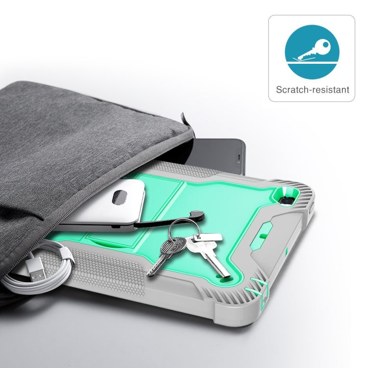 Silicone + PC Shockproof Protective Case with Holder For iPad mini (2019) / mini 4(Gray + Green) - iPad mini (2019) / mini 5 Cases by buy2fix | Online Shopping UK | buy2fix