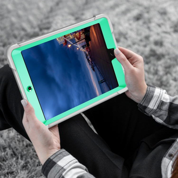 Silicone + PC Shockproof Protective Case with Holder For iPad mini (2019) / mini 4(Gray + Green) - iPad mini (2019) / mini 5 Cases by buy2fix | Online Shopping UK | buy2fix