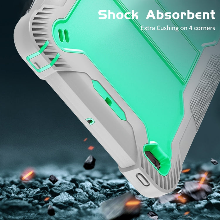 Silicone + PC Shockproof Protective Case with Holder For iPad mini (2019) / mini 4(Gray + Green) - iPad mini (2019) / mini 5 Cases by buy2fix | Online Shopping UK | buy2fix