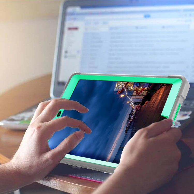 Silicone + PC Shockproof Protective Case with Holder For iPad mini (2019) / mini 4(Gray + Green) - iPad mini (2019) / mini 5 Cases by buy2fix | Online Shopping UK | buy2fix
