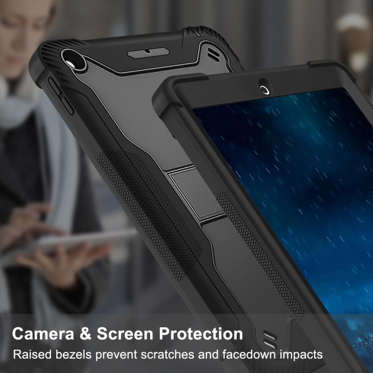 Silicone + PC Shockproof Protective Case with Holder For iPad 9.7 inch (2017/2018)(Black) by buy2fix