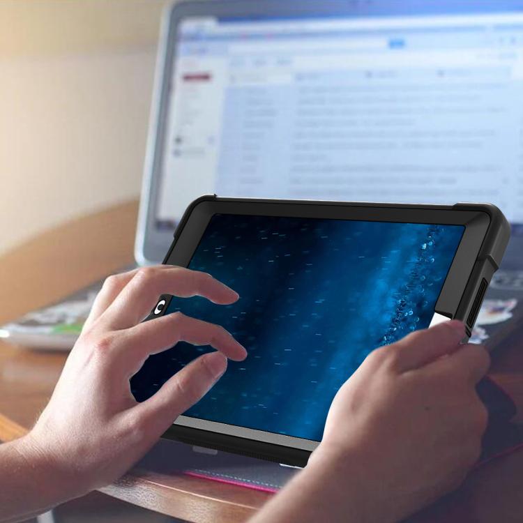 Silicone + PC Shockproof Protective Case with Holder For iPad 9.7 inch (2017/2018)(Black) by buy2fix