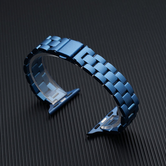 Three-beads Steel Watch Band For Apple Watch Ultra 49mm&Watch Ultra 2 49mm / Series 9&8&7 45mm / SE 3&SE 2&6&SE&5&4 44mm / 3&2&1 42mm (Blue) by buy2fix