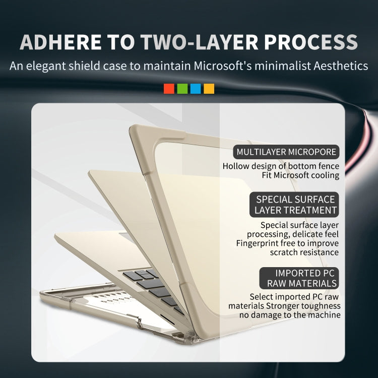 TPU + PC Two-color Anti-fall Laptop Protective Case For Microsoft Surface Go 1 / 2 12.4 1943 / 2013(Khaki) - Microsoft by buy2fix | Online Shopping UK | buy2fix