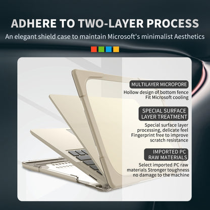 TPU + PC Two-color Anti-fall Laptop Protective Case For Microsoft Surface Go 1 / 2 12.4 1943 / 2013(Khaki) - Microsoft by buy2fix | Online Shopping UK | buy2fix