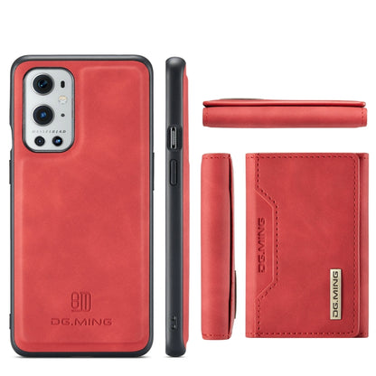 For OnePlus 9 Pro DG.MING M2 Series 3-Fold Multi Card Bag Back Cover Shockproof Case with Wallet & Holder Function(Red) - OnePlus Cases by DG.MING | Online Shopping UK | buy2fix