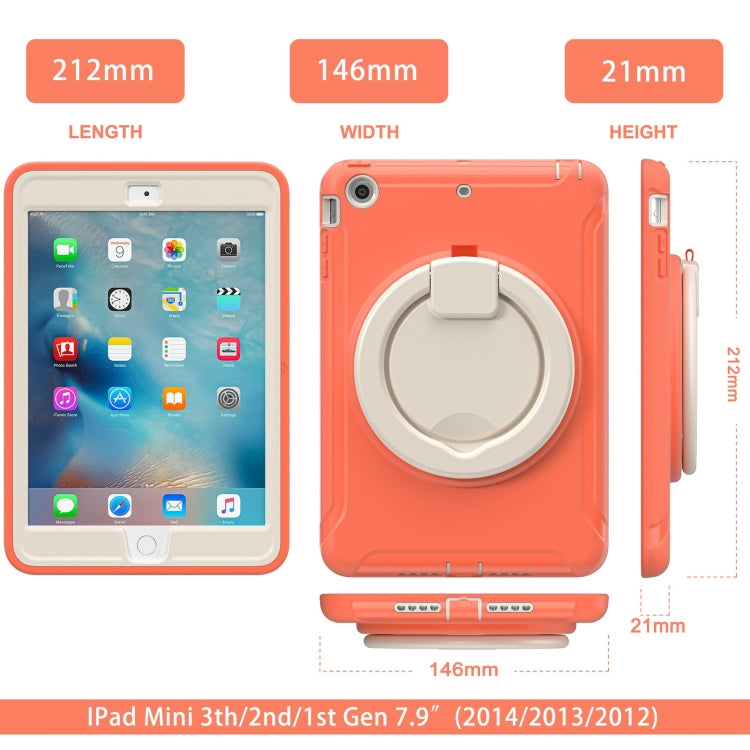 Shockproof TPU + PC Protective Case with 360 Degree Rotation Foldable Handle Grip Holder & Pen Slot For iPad mini 3 / 2 / 1(Living Coral) - iPad Mini 4 & 3 & 2 & 1 Cases by buy2fix | Online Shopping UK | buy2fix