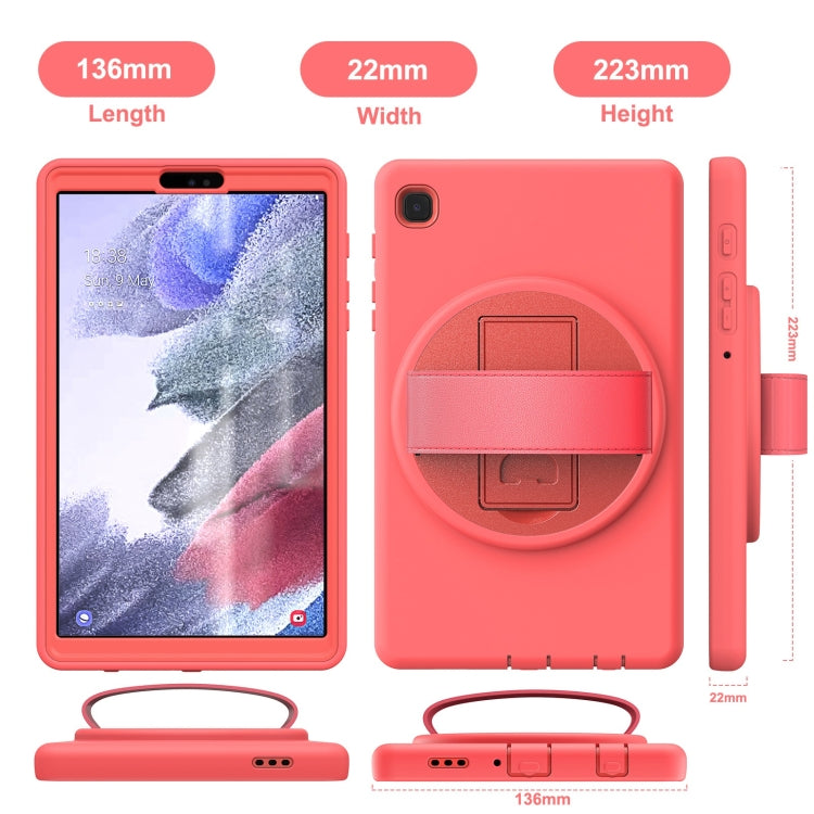 For Samsung Galaxy Tab A7 Lite 8.7 T220 360 Degree Rotation PC + TPU Protective Case with Holder & Hand-strap & Pen Slot(Pink) - Tab A7 Lite T220 / T225 by buy2fix | Online Shopping UK | buy2fix