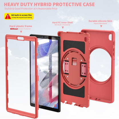 For Samsung Galaxy Tab A7 Lite 8.7 T220 360 Degree Rotation PC + TPU Protective Case with Holder & Hand-strap & Pen Slot(Pink) - Tab A7 Lite T220 / T225 by buy2fix | Online Shopping UK | buy2fix