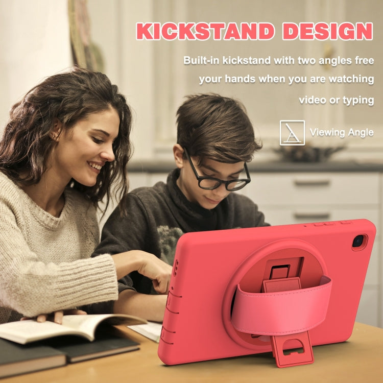 For Samsung Galaxy Tab A7 Lite 8.7 T220 360 Degree Rotation PC + TPU Protective Case with Holder & Hand-strap & Pen Slot(Pink) - Tab A7 Lite T220 / T225 by buy2fix | Online Shopping UK | buy2fix
