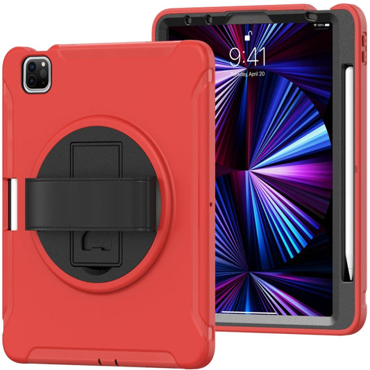 For iPad Pro 11 2022 / 2021 / 2020 / 2018 360 Degree Rotation PC + TPU Protective Tablet Case with Holder & Hand-strap & Pen Slot(Red) - iPad Pro 11 (2022/2021) Cases by buy2fix | Online Shopping UK | buy2fix