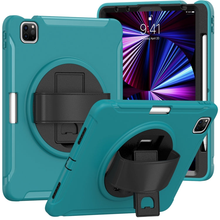 For iPad Pro 11 2022 / 2021 / 2020 / 2018 360 Degree Rotation PC + TPU Protective Tablet Case with Holder & Hand-strap & Pen Slot(Blue) - iPad Pro 11 (2022/2021) Cases by buy2fix | Online Shopping UK | buy2fix