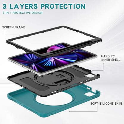 For iPad Pro 11 2022 / 2021 / 2020 / 2018 360 Degree Rotation PC + TPU Protective Tablet Case with Holder & Hand-strap & Pen Slot(Blue) - iPad Pro 11 (2022/2021) Cases by buy2fix | Online Shopping UK | buy2fix