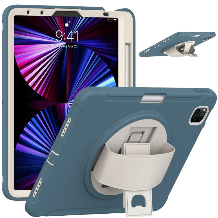 For iPad Pro 11 2022 / 2021 / 2020 / 2018 360 Degree Rotation PC + TPU Protective Tablet Case with Holder & Hand-strap & Pen Slot(Cornflower Blue) - iPad Pro 11 (2022/2021) Cases by buy2fix | Online Shopping UK | buy2fix