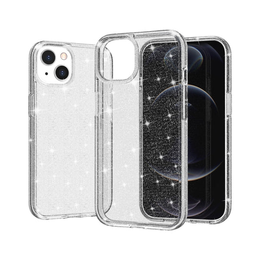 For iPhone 13 mini Shockproof Terminator Style Glitter Powder Protective Case (White) by buy2fix