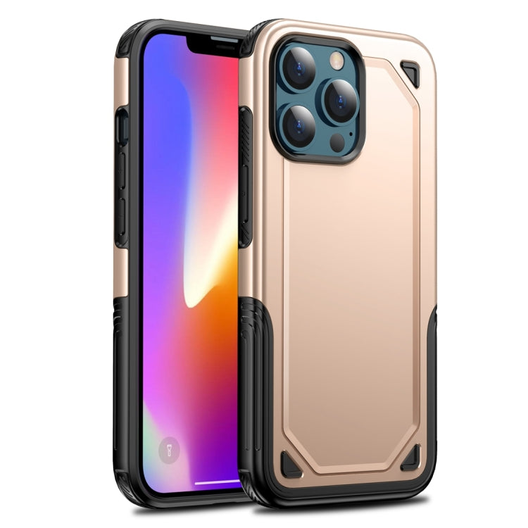For iPhone 13 Shockproof Rugged Armor Protective Case(Gold) by buy2fix