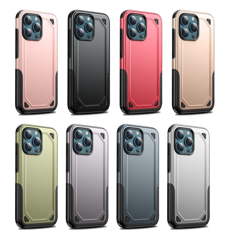 For iPhone 13 Pro Shockproof Rugged Armor Protective Case (Olive Green) by buy2fix