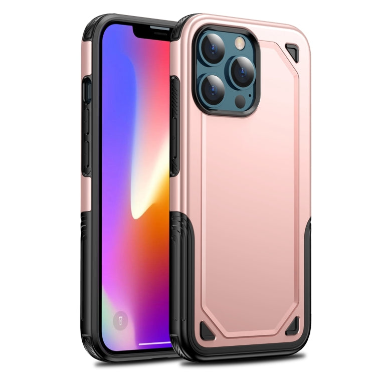 For iPhone 13 Pro Max Shockproof Rugged Armor Protective Case (Rose Gold) by buy2fix