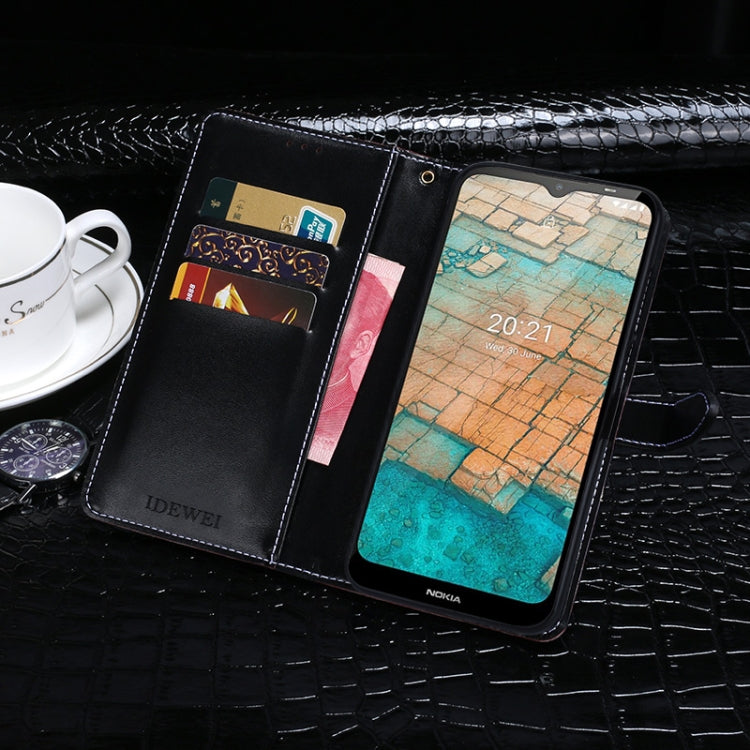 For Nokia C20 idewei Crocodile Texture Horizontal Flip Leather Case with Holder & Card Slots & Wallet(Black) - Nokia Cases by idewei | Online Shopping UK | buy2fix