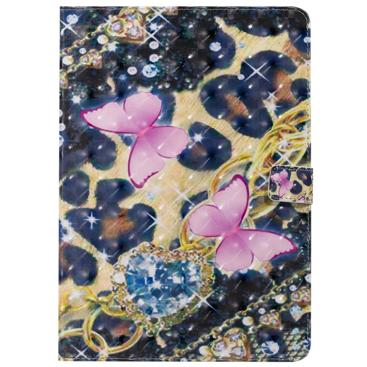 For iPad 10.2 / Pro 10.5 / Air 2019 3D Colored Drawing Horizontal Flip Leather Case with Holder & Card Slots & Wallet & Sleep / Wake-up Function(Pink Butterfly) - iPad Air (2019) Cases by buy2fix | Online Shopping UK | buy2fix