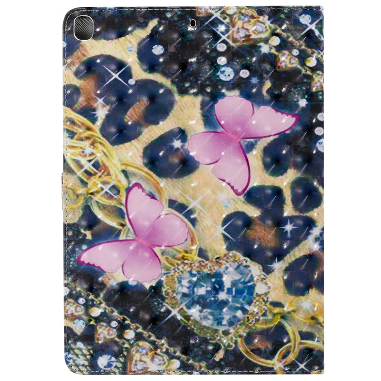 For iPad 10.2 / Pro 10.5 / Air 2019 3D Colored Drawing Horizontal Flip Leather Case with Holder & Card Slots & Wallet & Sleep / Wake-up Function(Pink Butterfly) - iPad Air (2019) Cases by buy2fix | Online Shopping UK | buy2fix
