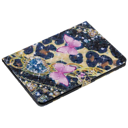 For iPad 10.2 / Pro 10.5 / Air 2019 3D Colored Drawing Horizontal Flip Leather Case with Holder & Card Slots & Wallet & Sleep / Wake-up Function(Pink Butterfly) - iPad Air (2019) Cases by buy2fix | Online Shopping UK | buy2fix