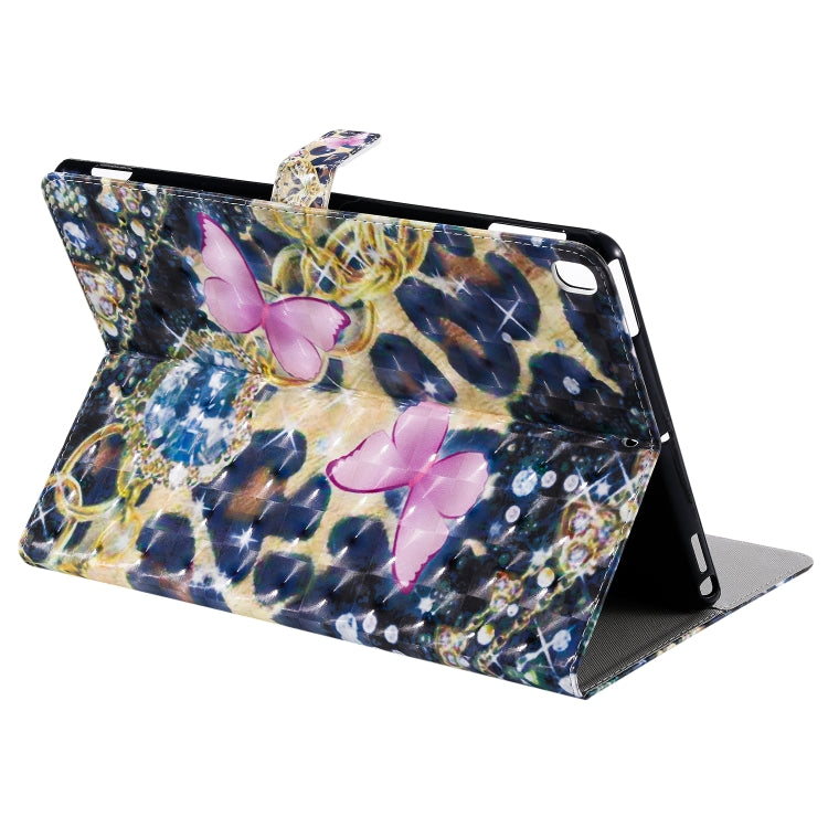 For iPad 10.2 / Pro 10.5 / Air 2019 3D Colored Drawing Horizontal Flip Leather Case with Holder & Card Slots & Wallet & Sleep / Wake-up Function(Pink Butterfly) - iPad Air (2019) Cases by buy2fix | Online Shopping UK | buy2fix