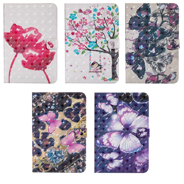 For iPad 10.2 / Pro 10.5 / Air 2019 3D Colored Drawing Horizontal Flip Leather Case with Holder & Card Slots & Wallet & Sleep / Wake-up Function(Purple Butterfly) - iPad Air (2019) Cases by buy2fix | Online Shopping UK | buy2fix