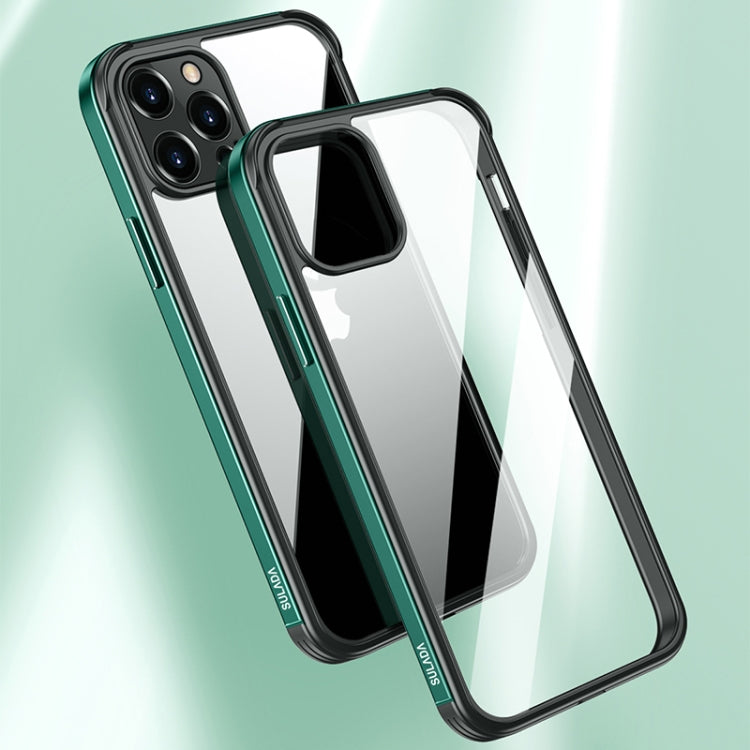 For iPhone 12 Pro Max SULADA Shockproof Aviation Aluminum Metal Frame + Nano Glass + TPU Protective Case(Dark Night Green) - iPhone 12 Pro Max Cases by SULADA | Online Shopping UK | buy2fix