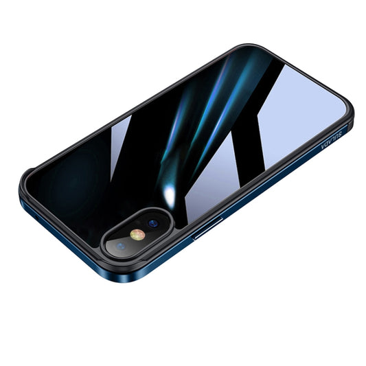For iPhone XR SULADA Shockproof Aviation Aluminum Metal Frame + Nano Glass + TPU Protective Case(Dark Blue) - More iPhone Cases by SULADA | Online Shopping UK | buy2fix