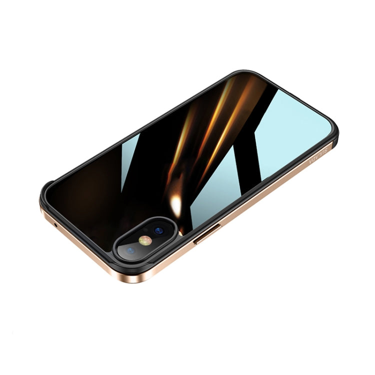For iPhone XR SULADA Shockproof Aviation Aluminum Metal Frame + Nano Glass + TPU Protective Case(Gold) - More iPhone Cases by SULADA | Online Shopping UK | buy2fix
