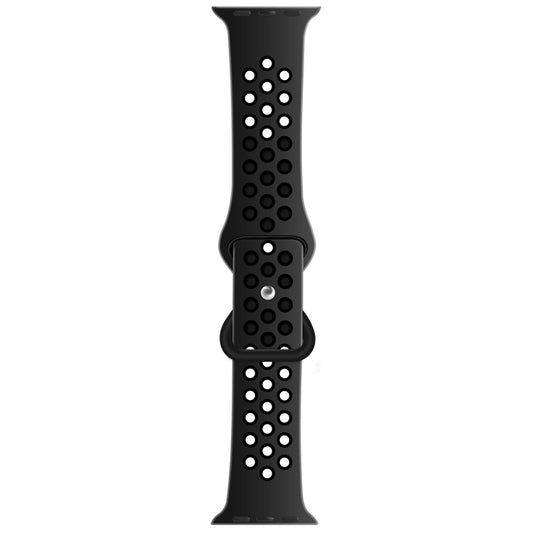 Butterfly Buckle Dual-tone Liquid Silicone Watch Band For Apple Watch Ultra 49mm&Watch Ultra 2 49mm / Series 9&8&7 45mm / SE 3&SE 2&6&SE&5&4 44mm / 3&2&1 42mm(Dark Gray+Black) by buy2fix